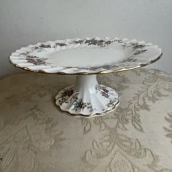 Vintage Crown Staffordshire Elizabethan Cake Stand, Bone China Made in England - Feel Free to Ask ?s