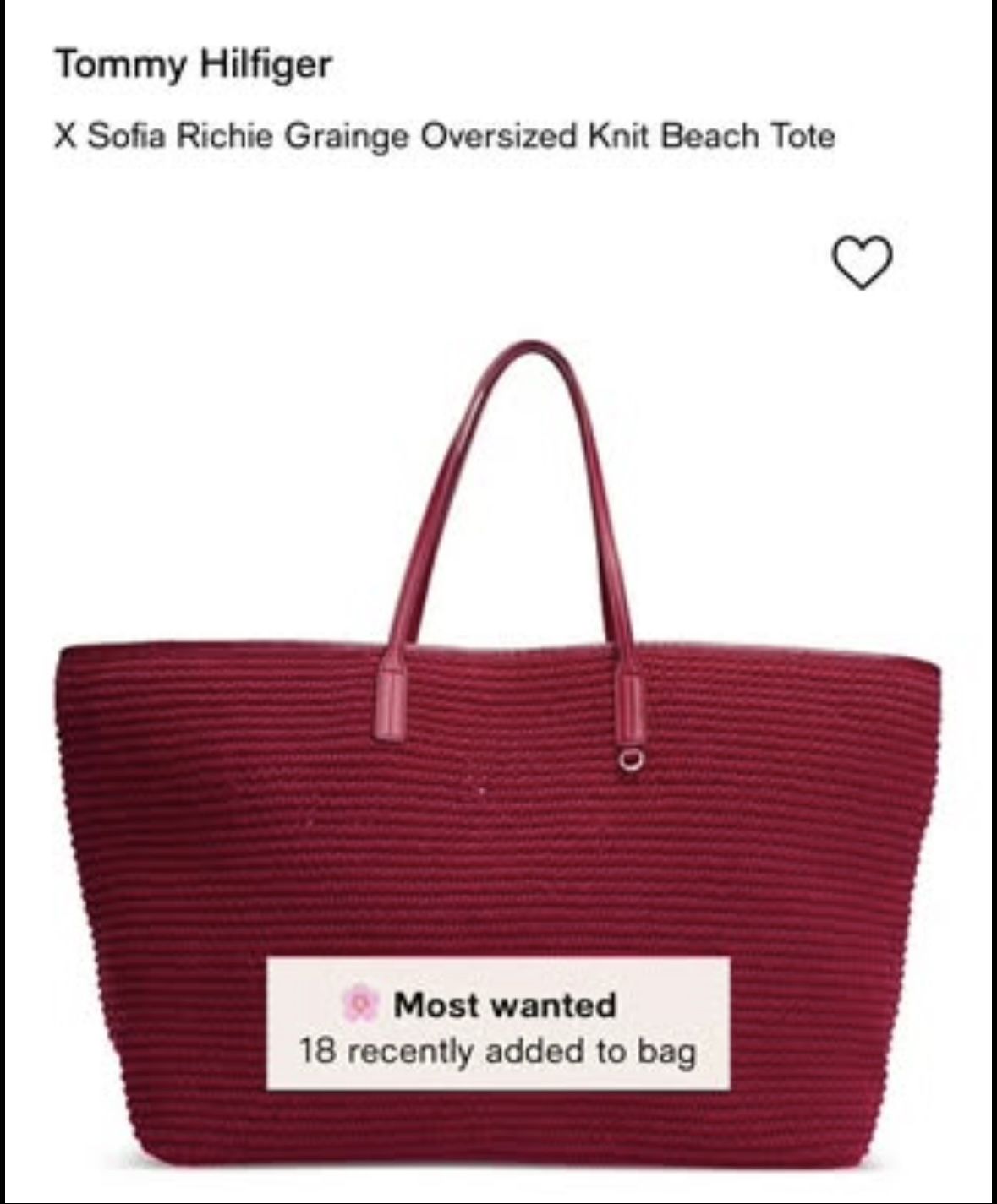 Tommy Hilfiger X Sofia Richie Grainge Oversized Knit Beach Tote