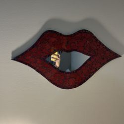 Handmade Red Kisses Mirror