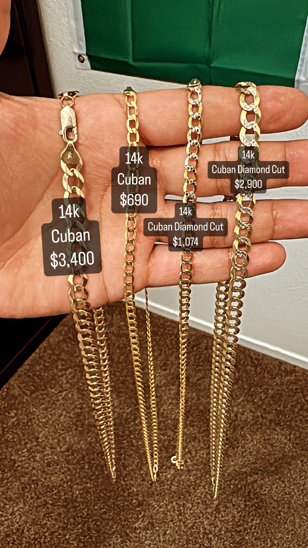 14K Gold Cuban Chains 