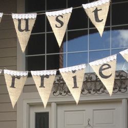 Just Married Canvas Banner