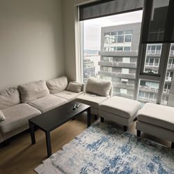 7Seater Sleeper Sofa Couch 110 Inch Pull Out Sectional Sofa Bed with Double Storage Chaise and Side 