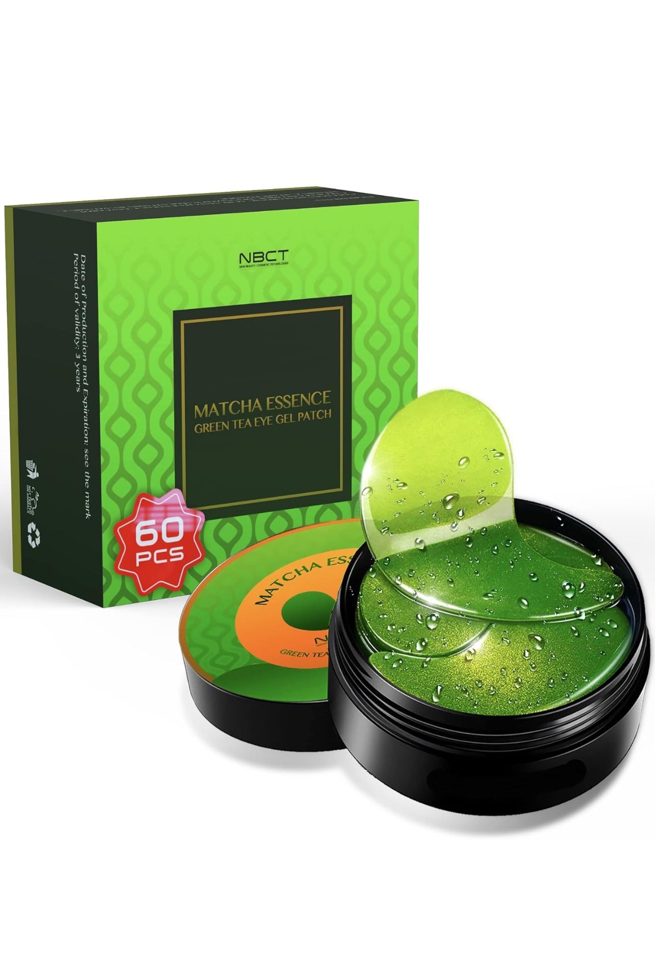 NBCT Matcha Green Tea Under Eye Patches for Dark Circles and Puffines