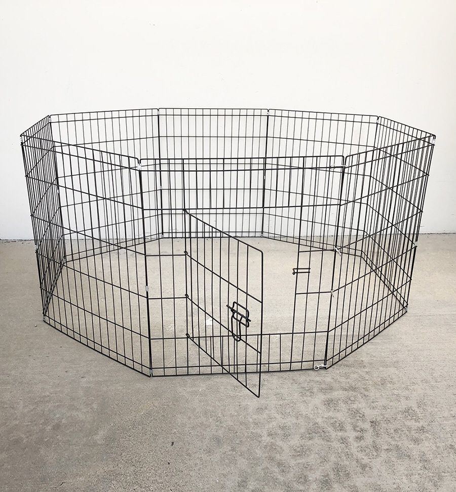 New in box $35 Foldable 30” Tall x 24” Wide x 8-Panel Pet Playpen Dog Crate Metal Fence Exercise Cage Play Pen