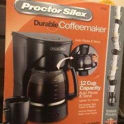 Proctor Silex Front Fill 12-Cup Programmable Drip Coffee Maker Machine with Glass Coffee Pot, Cafetera, Black