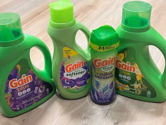 Gain Plus liquid detergent Beads odor defense fabric softener