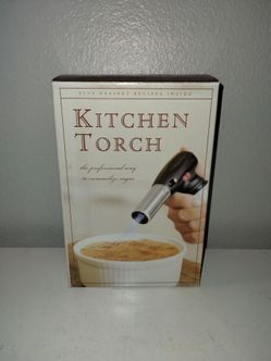 Kitchen Culinary Torch w/Recipes, Stainless Steel, Williams Sonoma, NEW Open Box