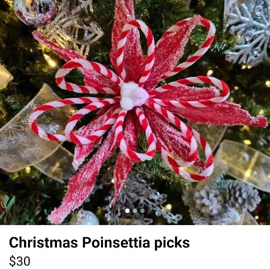 24" Christmas Poinsettia Picks 