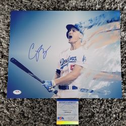 Corey Seager Signed Los Angeles Dodgers World Series MVP 11x14 Photo PSA/DNA COA
