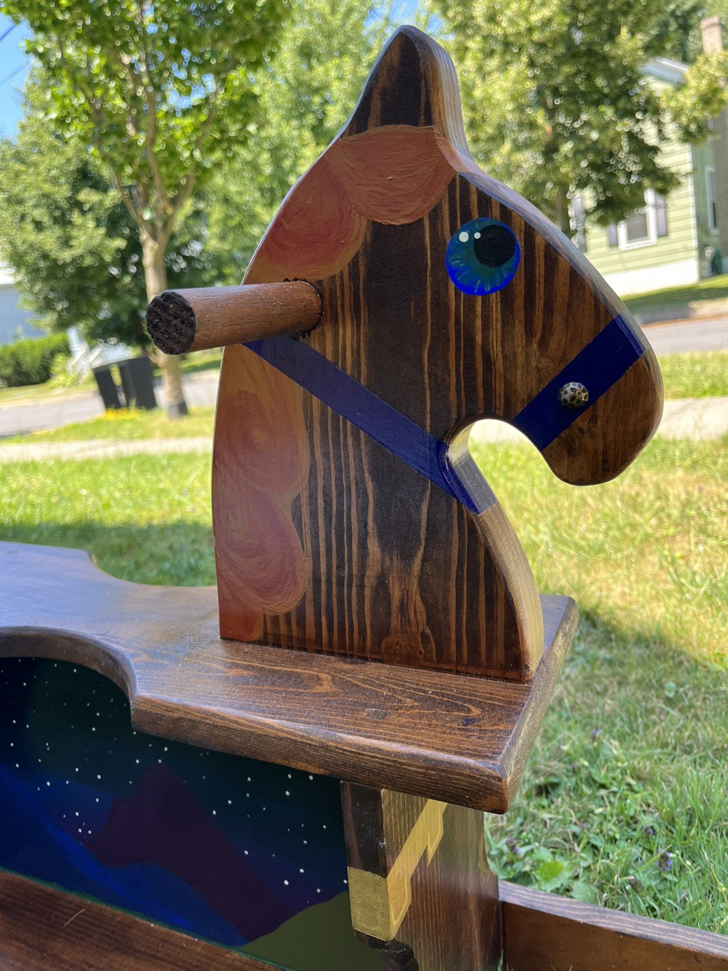 Refinished Wooden Rocking Horse