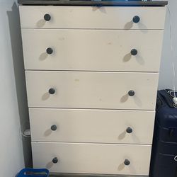 Rustic White & Blue Chest Of Drawers For Kids 