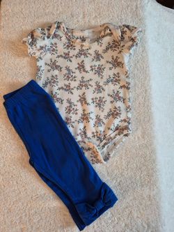 Nicole Miller,  Baby Girl, Floral Onesie and Leggings Set, 3-6  mo