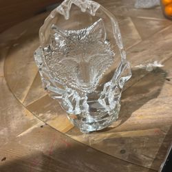Wolf Crystal Art Sculpture 