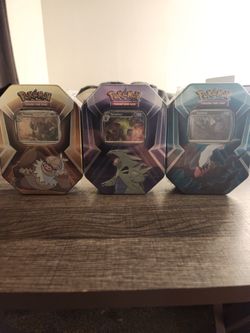 Pokemon Cards TCG Darkai, Tyranitar, Slaking 2024 Triple Whammy Tin Factory Sealed Set 