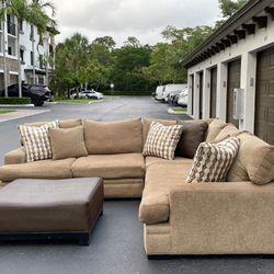 Couch/Sofa Sectional - Light Brown - Fabric - Delivery Available 🚛