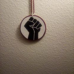 Beaded BLM Medallion And Necklace 