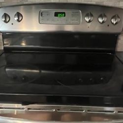 Stainless Steel Smooth-Top Electric Stove – $260
