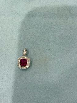 Beautiful Ruby & Diamond white gold pendant