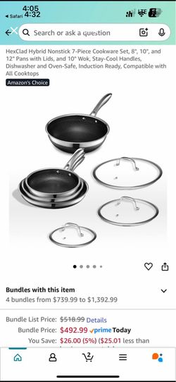 HexClad Hybrid Nonstick 7-Piece Cookware Set