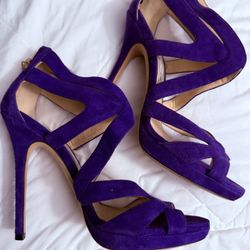 Jimmy Choo COLLAR 120 Violet Suede Sandal