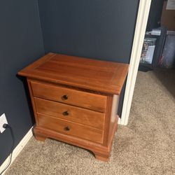 3 Drawer Bed Stand | Dark Brown Wood Finish 