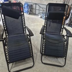 2-Camping Lounge Chairs Blue