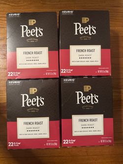 Peet's French Roast K-Cup Pods 4-Box Bundle