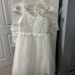 Flower Girl Dress With Vaile Thumbnail