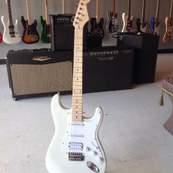 FLASH SALE! Gephardt Ground Series Electric Guitar - Cream, Basswood Body, Maple Fingerboard, 5-Way Pickup Selector Switch
