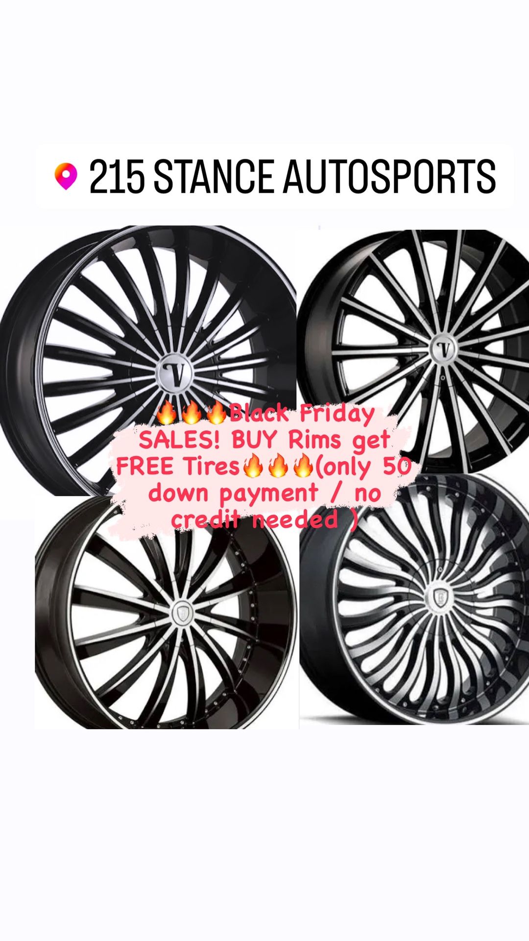 🔥🔥🔥Black Friday SALES! BUY Rims get FREE Tires🔥🔥🔥(only 50 down payment / no credit needed )