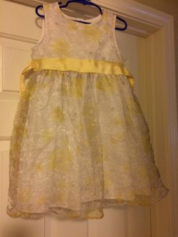 4t yellow and white spring dress