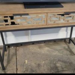 Mirrored Console table / desk faux wood