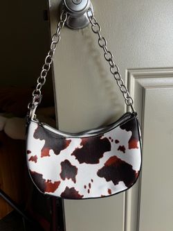Cow print mini shoulder purse