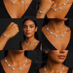 .925 Silver  bracelet / Necklace Moissanite Vvs 