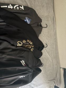 One gray and two black dodger hoodies XL