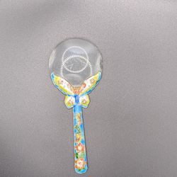 Chinese Cloisonne Vintage magnifying glass Bronze foetus silver blue magnifying glass Chipped Glass 