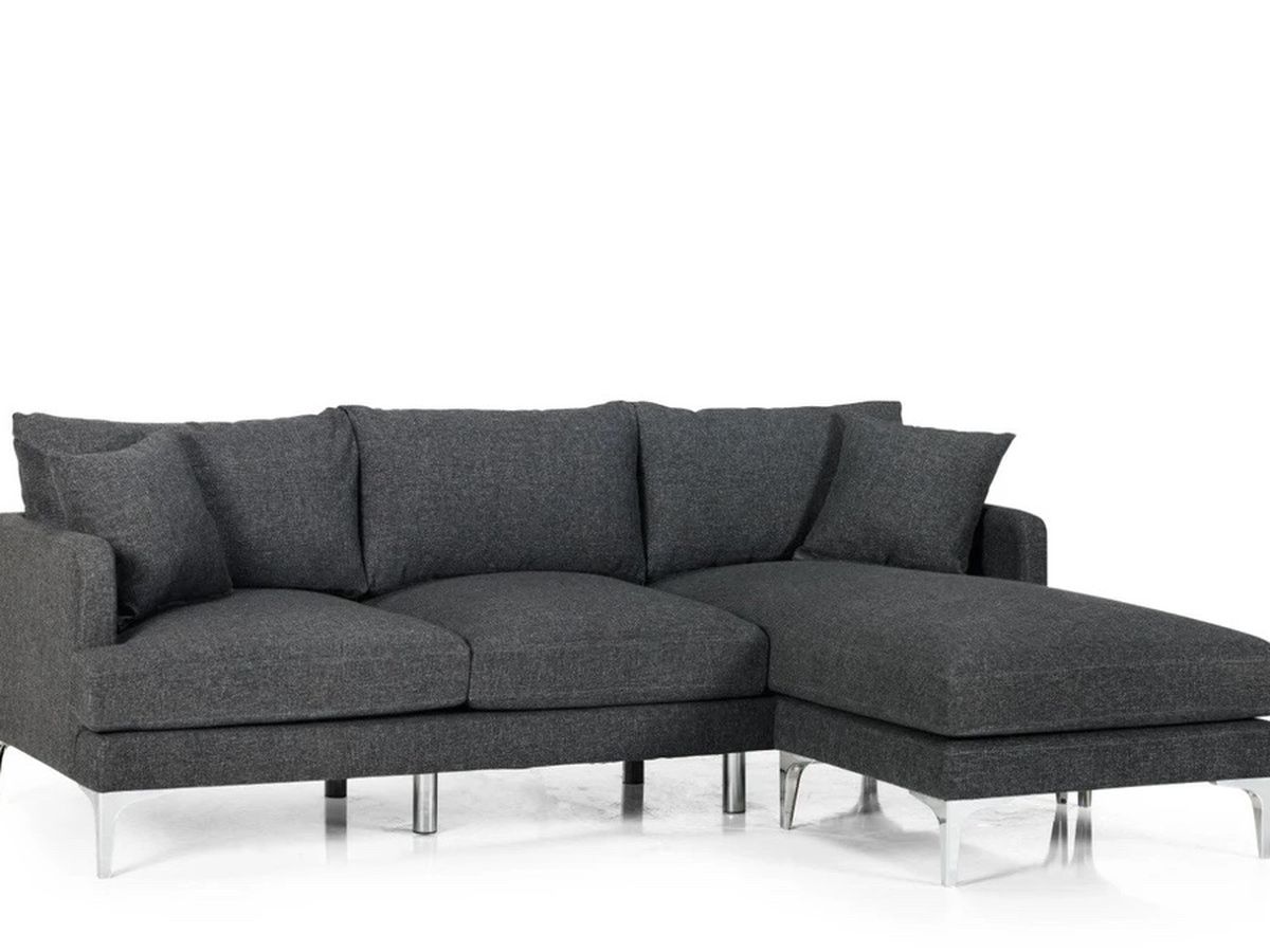 June Smoke Reversible Sofa Chaise / Sectional /couch