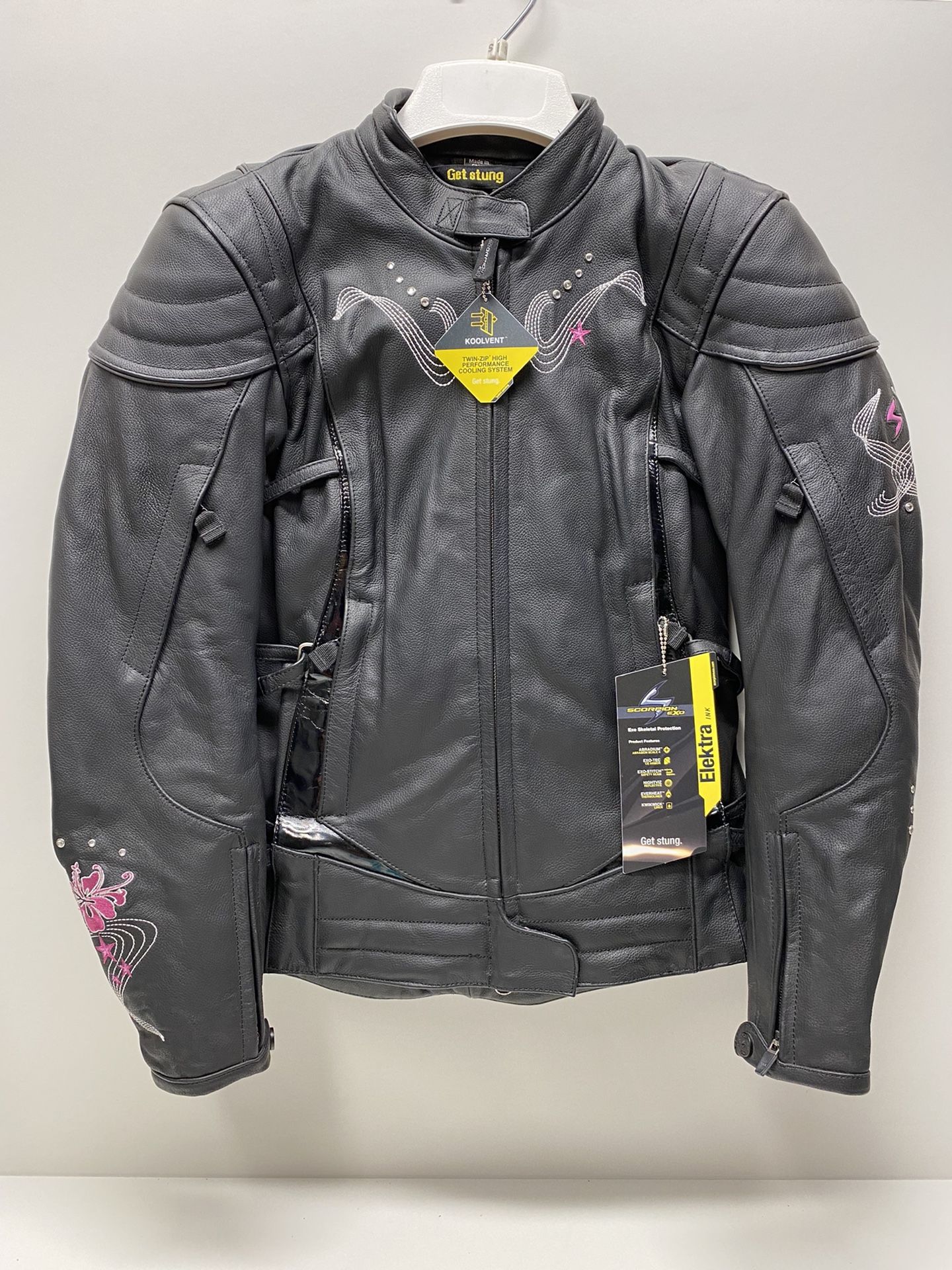Scorpion EXO Elektra Genuine Leather Motorcycle Jacket Ladies Small-medium
