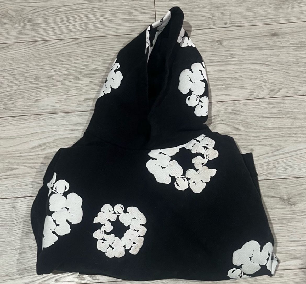 denim tears hoodie black size large