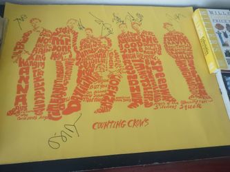 Vintage counting crows concert poster signed by all of them
