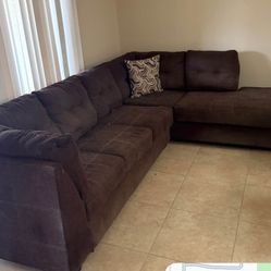 Beautiful Brown L Shape Sectional 