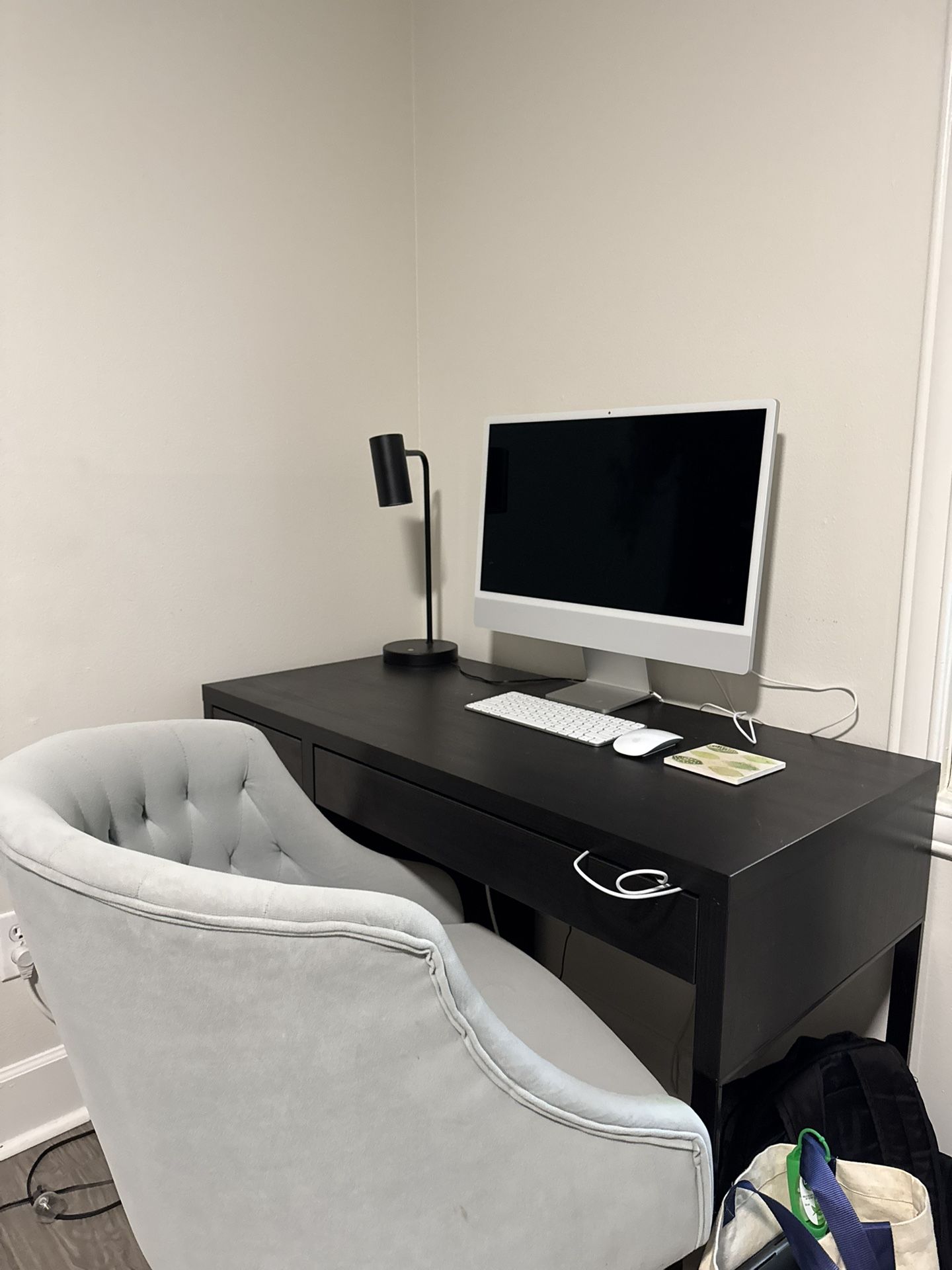 Black wood desk