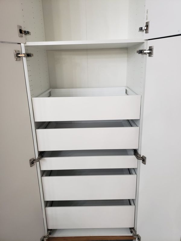 White modern kitchen pantry with pull out drawers for Sale ...