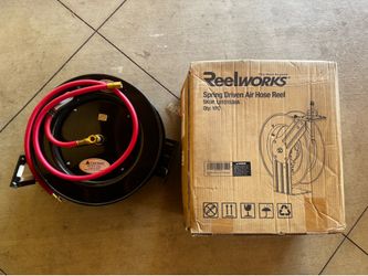 ReelWorks Spring Driven Air Manguera Aire Hose Reel 50 ft