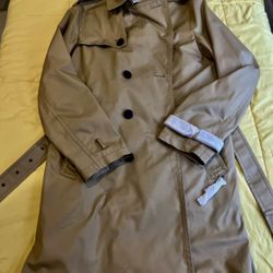 Coach 84345 Men's Crosby Trench Coat Classic Belted Waterproof Jacket Khaki Tan 