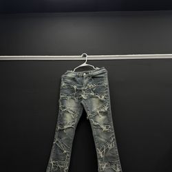 Distressed Grey skinnybaggy Jeans Size S Streetwear (33) s