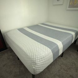 Queen Mattress and metal frame