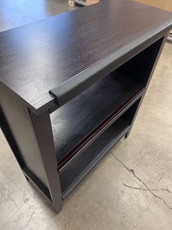 Dark Brown Wood Bookcase with Two Shelves