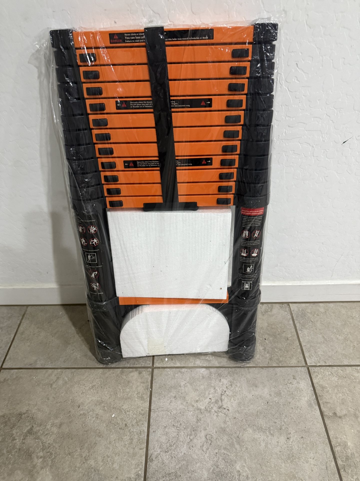 Brand New Telescopic Heavy Duty Orange Colored Ladder - New- L128  - 12.5 Feet  