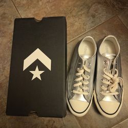 Converse Brand New Silver Low Tops